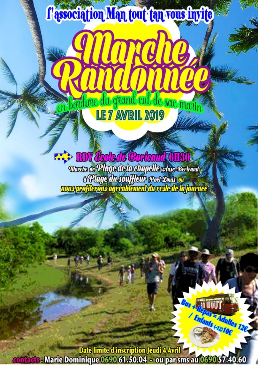 L’association Man Tout Tan vous propose une Marche Randonnée plage – Famille – 7 avril