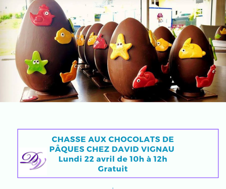 CHASSE AUX CHOCOLATS DE PÂQUES CHEZ DAVID VIGNAU le lundi 22 avril de 10h à 12h
