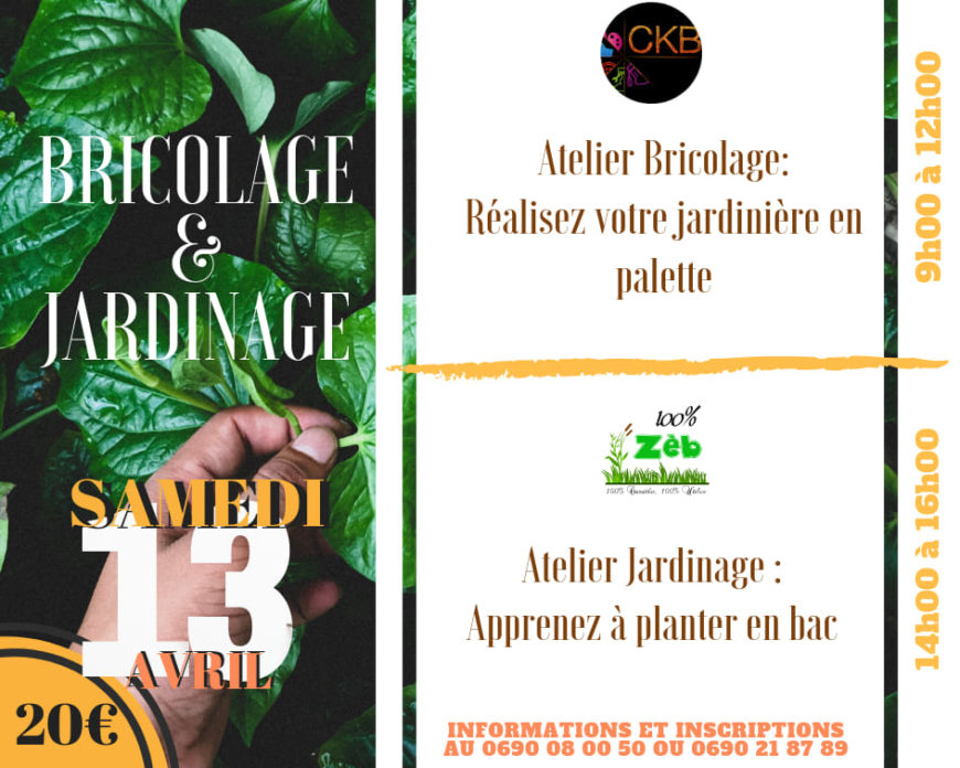 Journée Bricolage Et Jardinage Avec 100% Zèb – 13 avril – Petit-Bourg