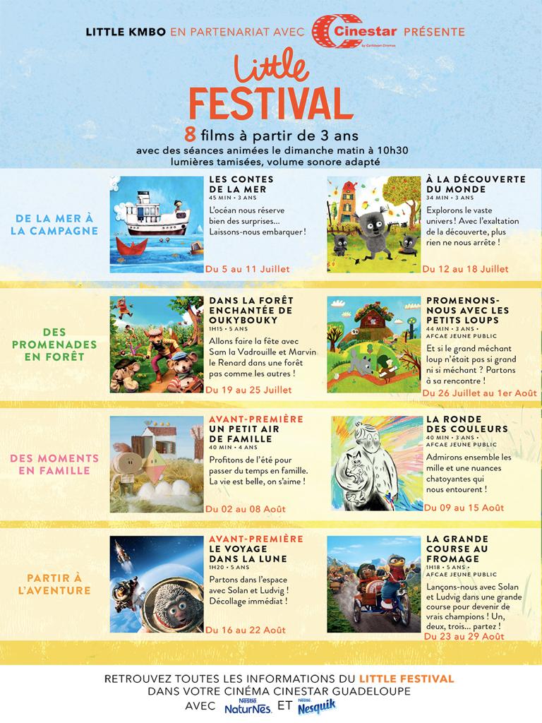 Little Festival à partir de 3 ans – 8 films  adaptés – au CINESTAR du 5 Juillet au 29 Aout