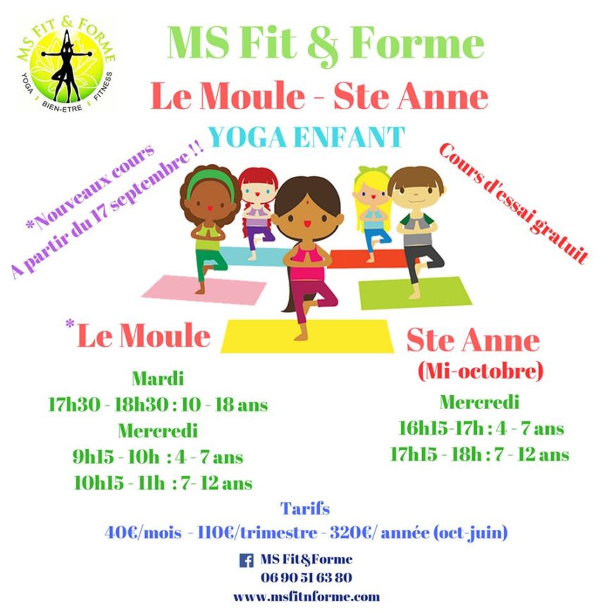 YOGA ENFANT AVEC MS Fit&Forme – Yoga & Fitness – Guadeloupe – Sainte Anne et Le moule