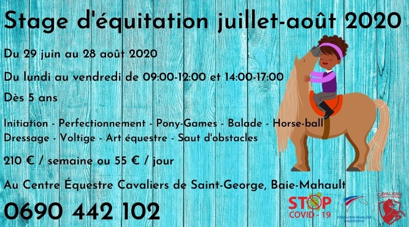 Stage d’équitation Juillet-Août 2020