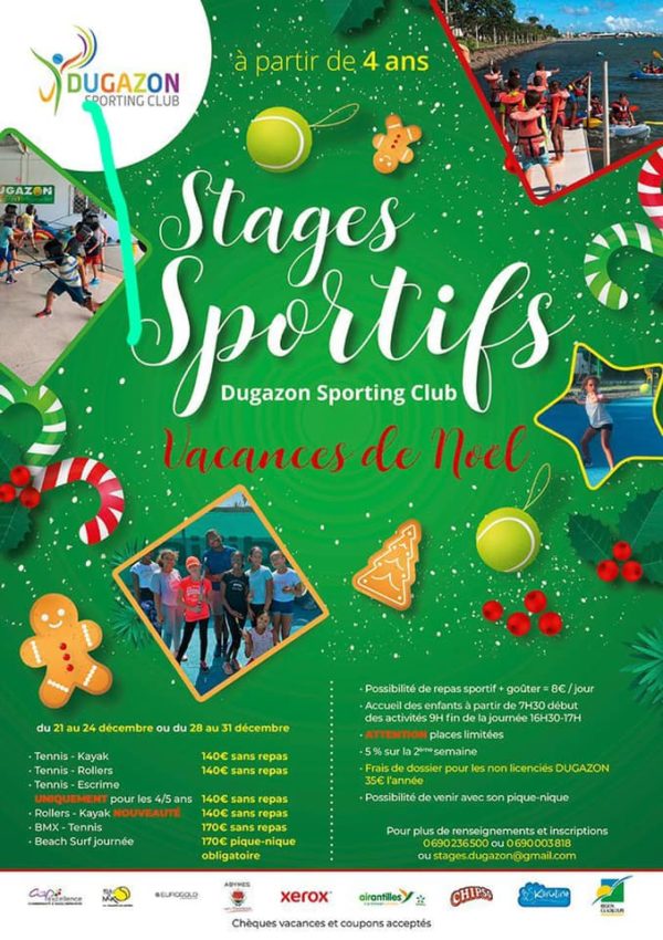 Vacances de noël Stage sportif Noel à partir de 4 ans Abymes Max