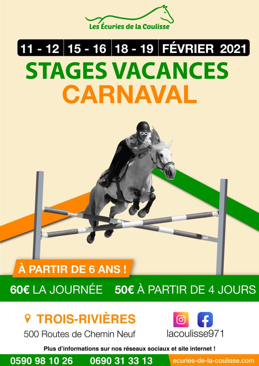 Vacances de carnaval – Stage équitation – Trois rivières