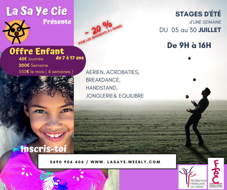 Stage cirque – Juillet – Baie-Mahault -7/17 ans