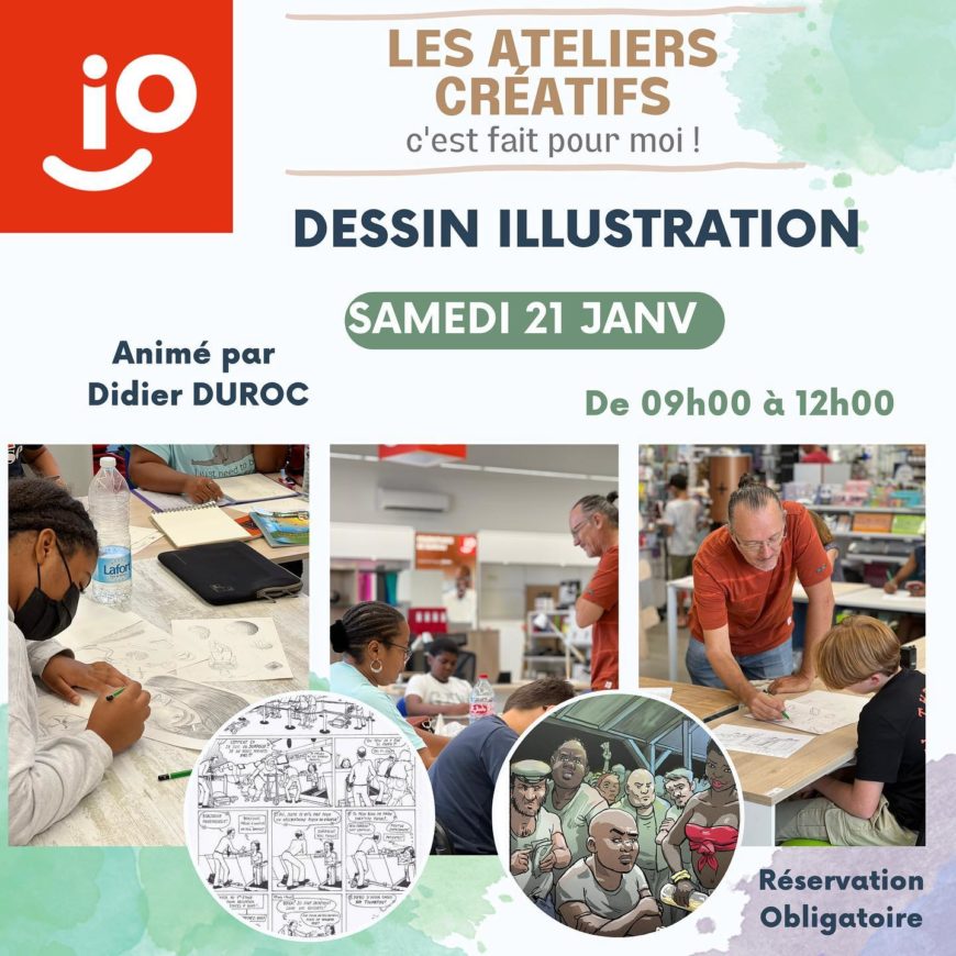 Atelier Dessin et Illustration, samedi 21 janvier de 09 h à 12 h ! 🤩✍️