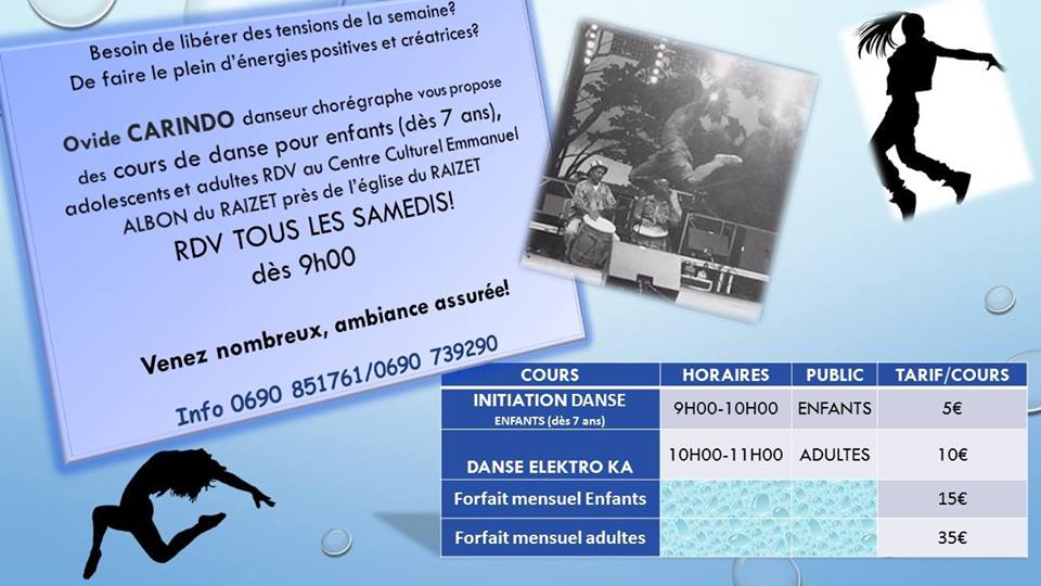 COURS DE DANSE AFRO KONTEMPOREN – Chaque samedi matin enfant et adulte