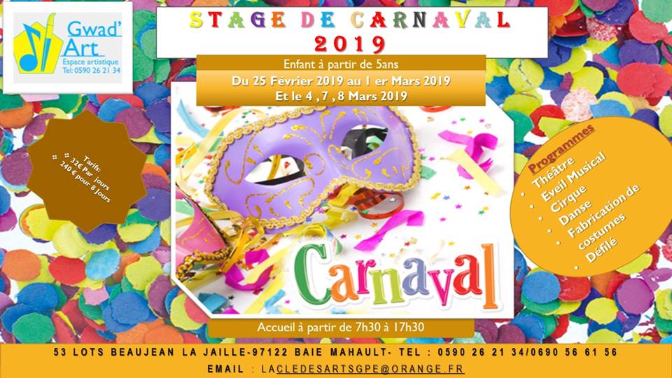 🎊🎉✨Stage de Carnaval 2019✨🎉🎊 A partir de 5 ans