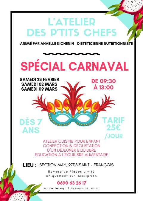 L’Atelier des P’tits Chefs revient pour Carnaval à partir de 7 ans