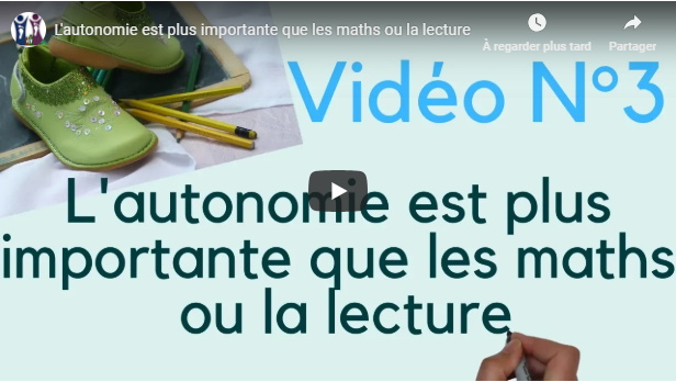 L’autonomie est plus importante que les maths ou la lecture !