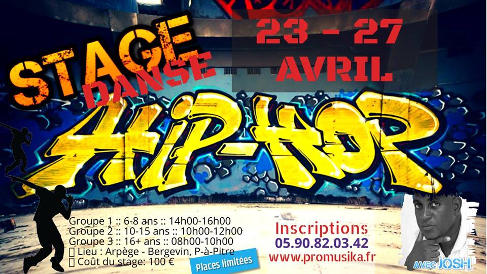 Stage de Hip-Hop – 23 au 27 avril de 6 à + de 16 ans