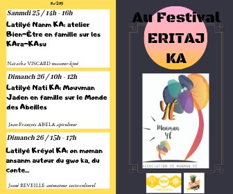 Les ateliers Yé ManMan Yé au festival ERiTAJ LE 26 MAI