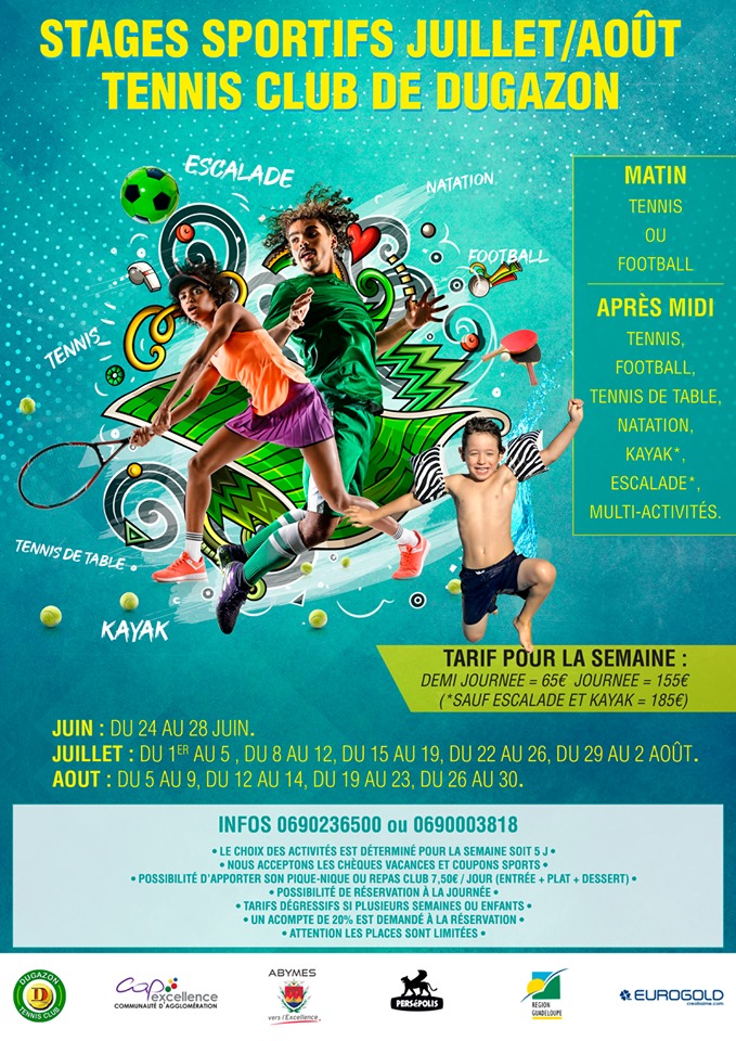 STAGES SPORTIFS 3-16 ans – 24 au 28 Juin /Juillet et Aout