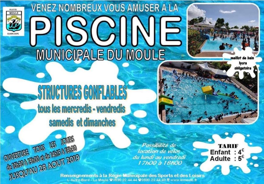 Tous à la piscine- Ville du Moule jusqu’au 28 aout