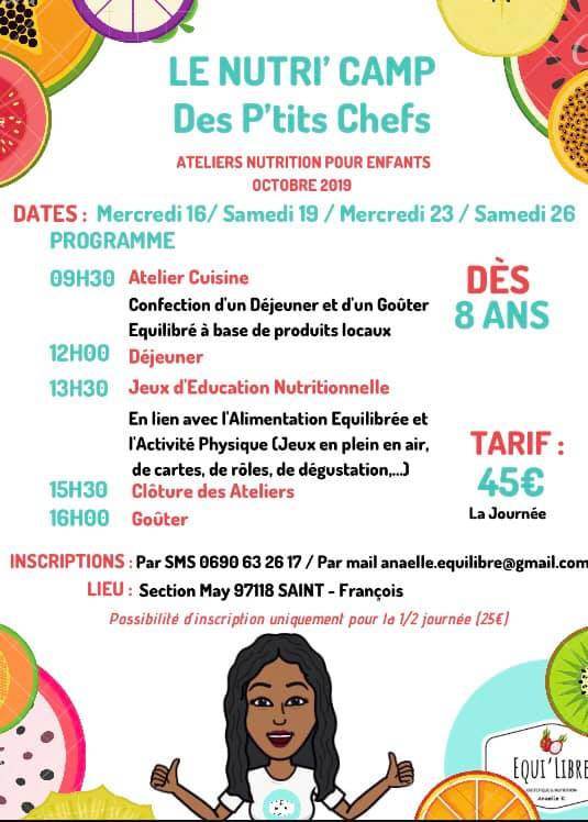 Le Nutri Camp des P’tits chefs 16 -19 -23- 26 Octobre