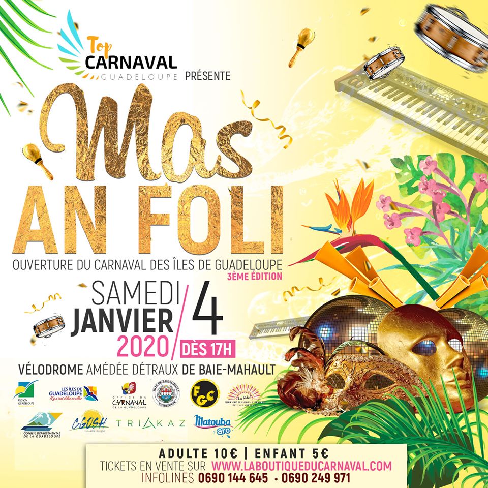 MAS AN FOLI – Ouverture du Carnaval des îles de Guadeloupe