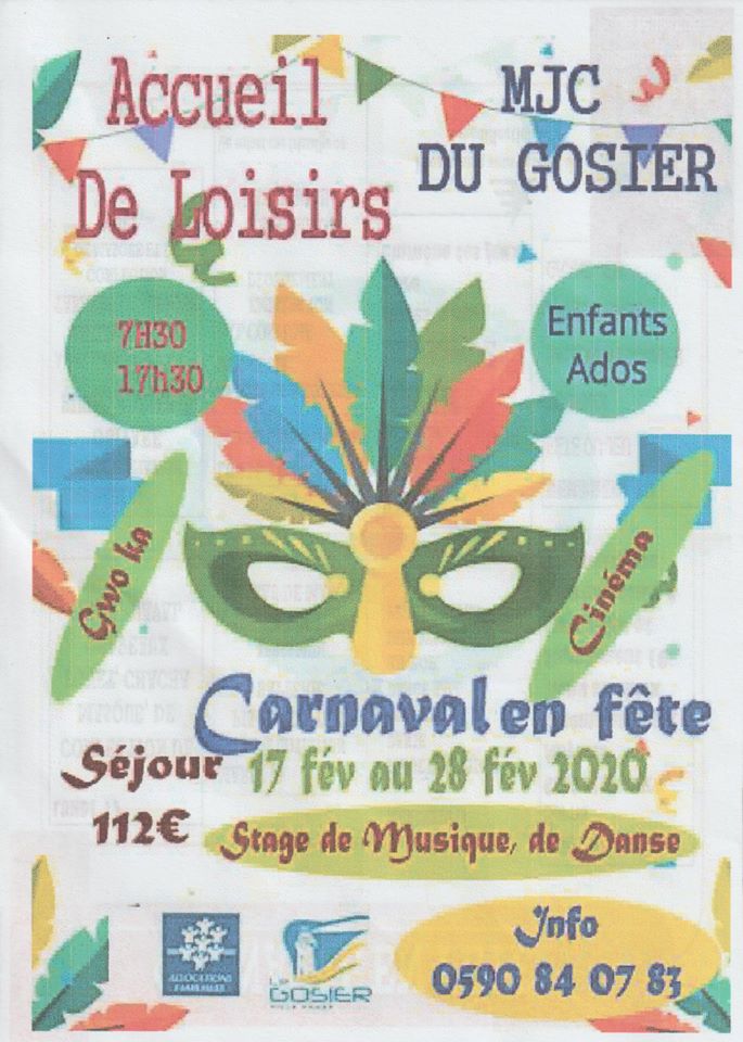 Vacance de carnaval MJC du Gosier ado et enfants