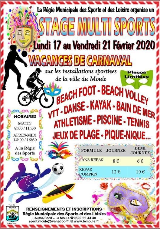 Vacances Carnaval : Stage multi sports du 17 au 21 Février