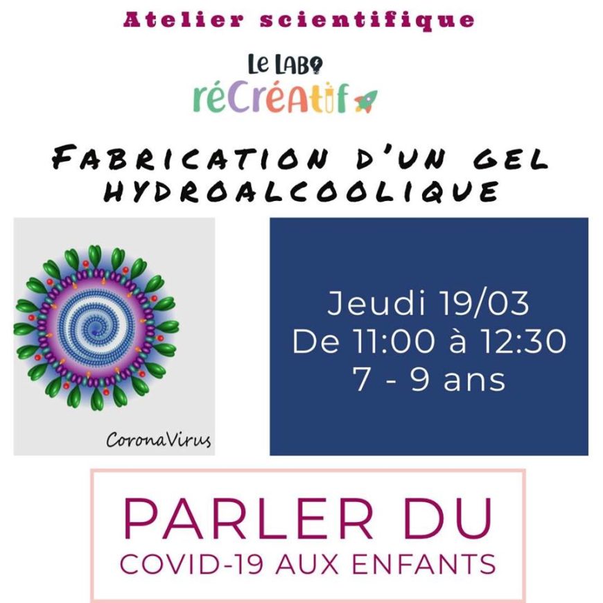Fabrication d’un gel hydroalcoolique 4/6 ans  et 7/9 ans