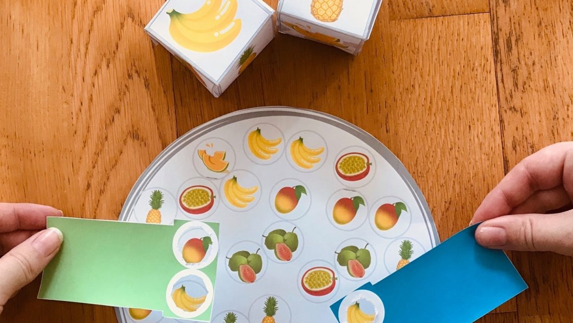 Jeu à imprimer et fabriquer avec nos fruits locaux en partenariat avec Kreakids