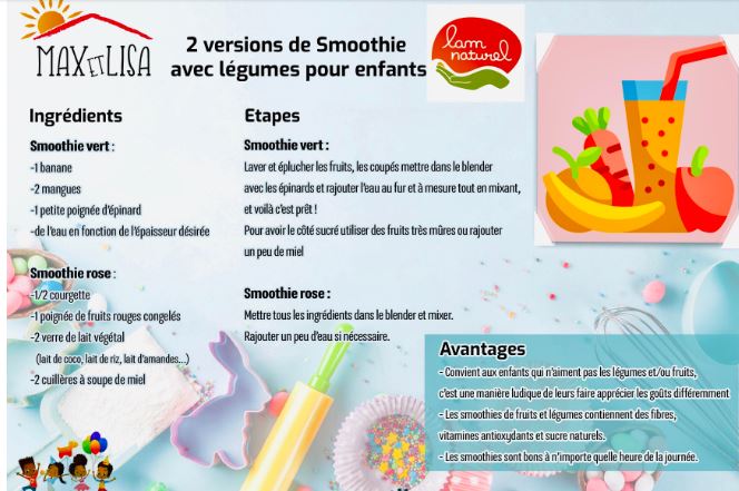 Ma p’tite recette : Smoothie Fruits & légumes ! Rose ou Vert ?