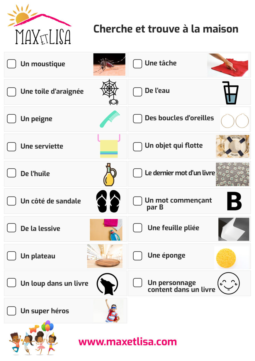 Cherche et trouve à la maison N°2