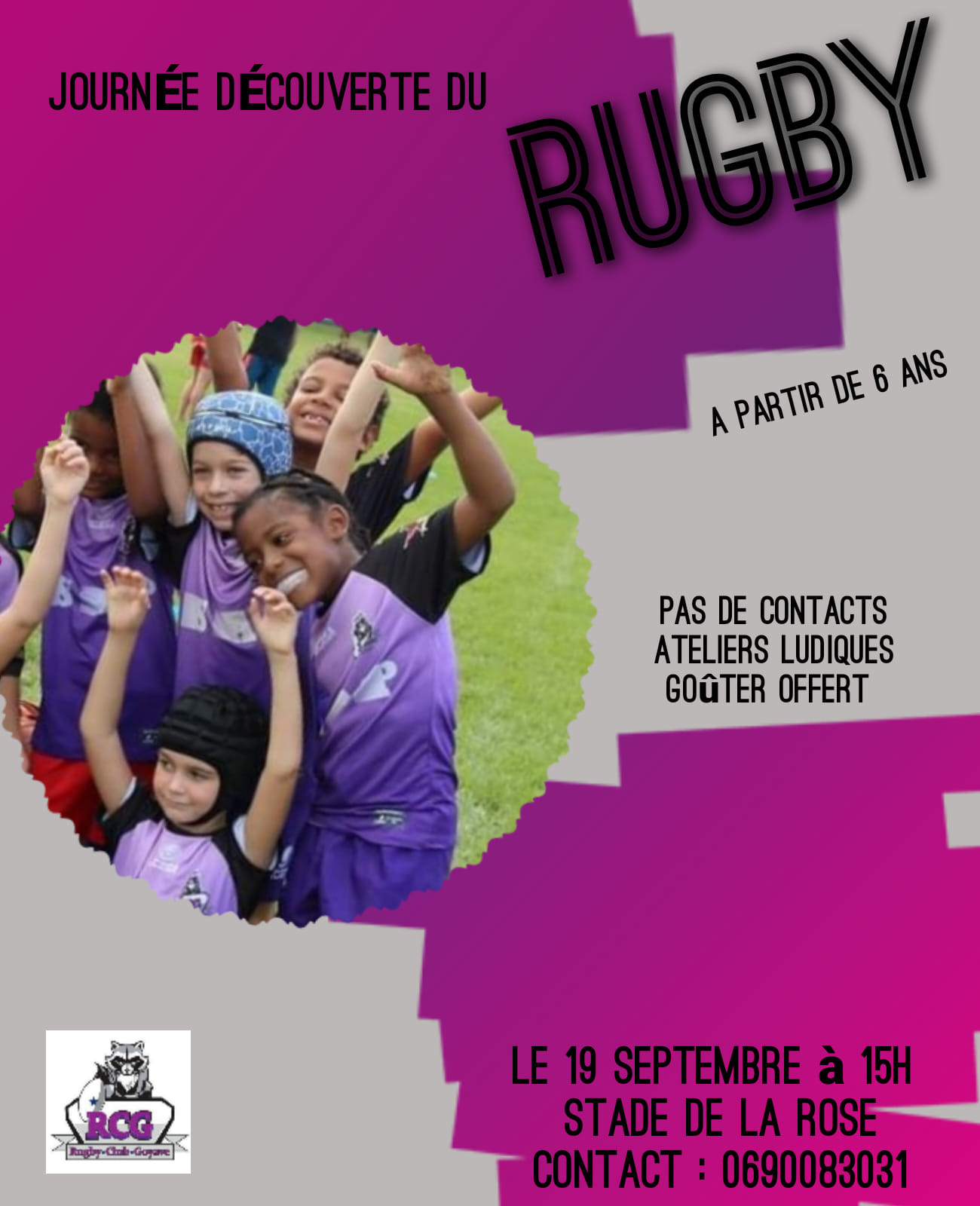 Portes Ouvertes  : Venez tenter le RUGBY AU RCG – Goyave