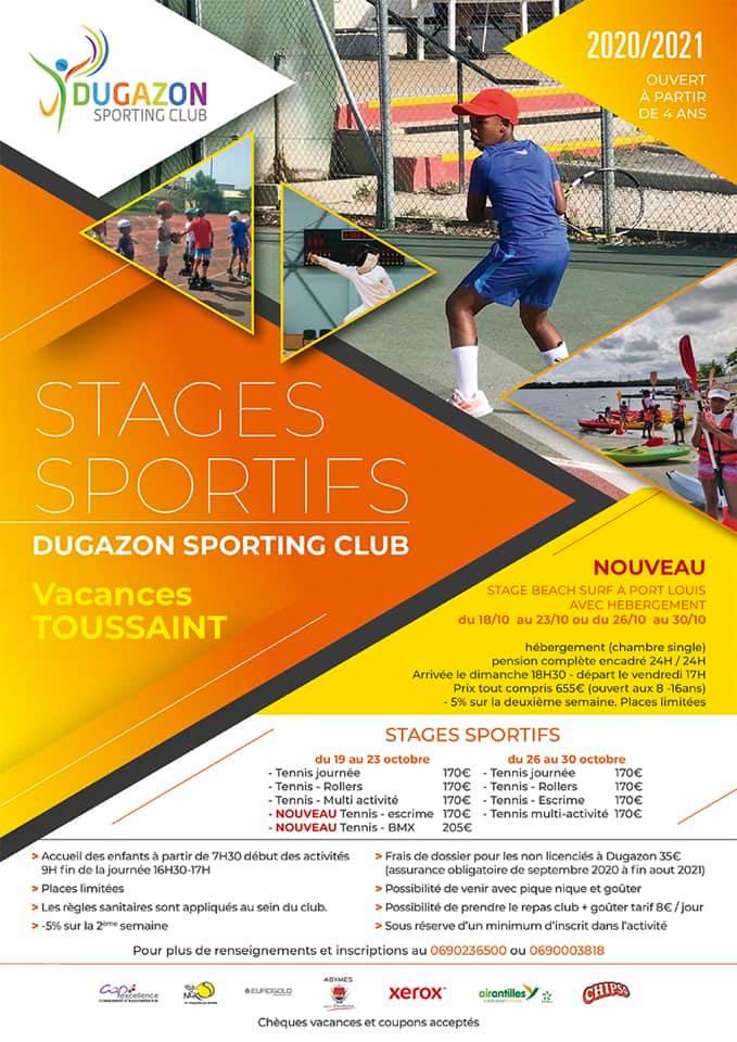Vacance de Toussaint : Stage sportif avec Dugazon Tennis aux Abymes