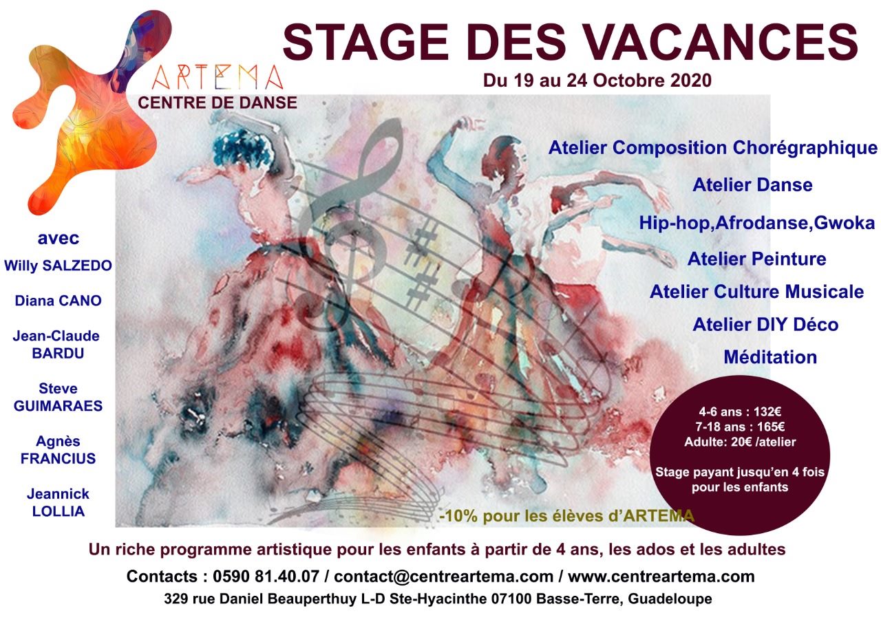 Vacances de Toussaint : Activités artistiques à Basse Terre 4/18 ans