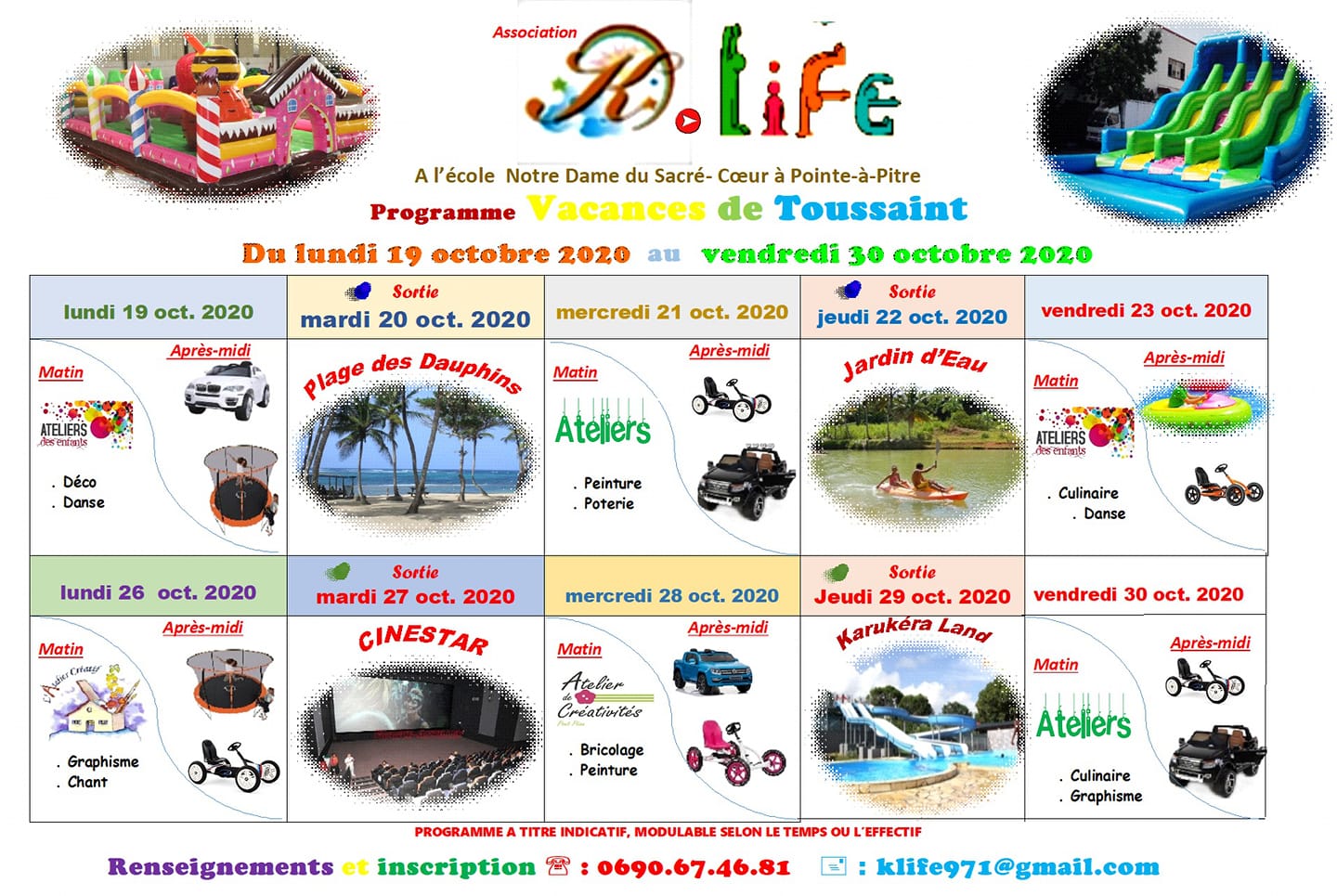 Vacances de toussaint : Stage multi activités à Pointe à Pitre