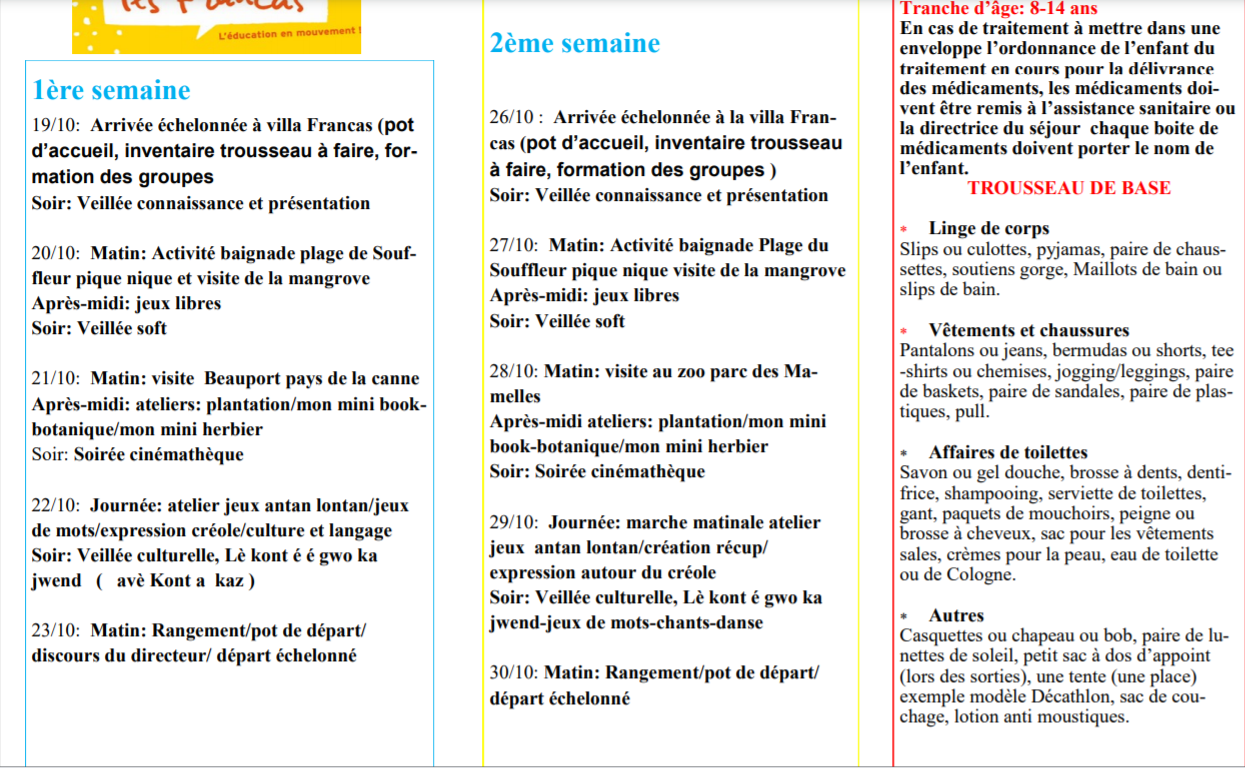 Vacances de Toussaint – Colo apprenantes 8/14 ans – Port-Louis