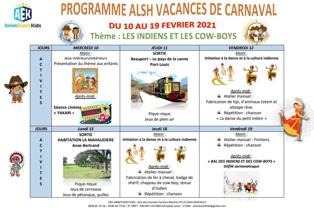 Vacances de Carnaval -3/6 ans – Baie-Mahault