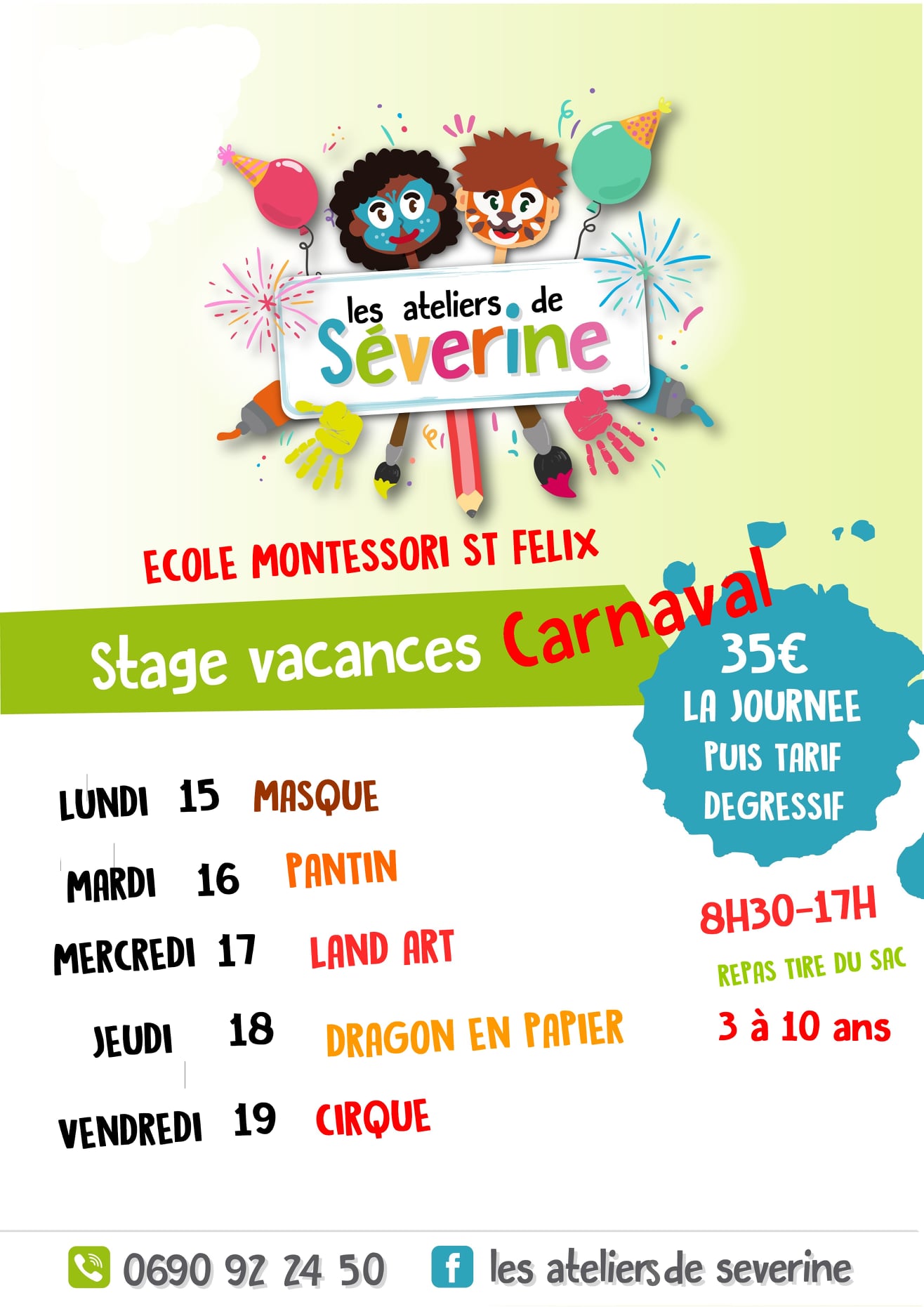 Vacances de Carnaval- Multi activités – Gosier 3/10 ans