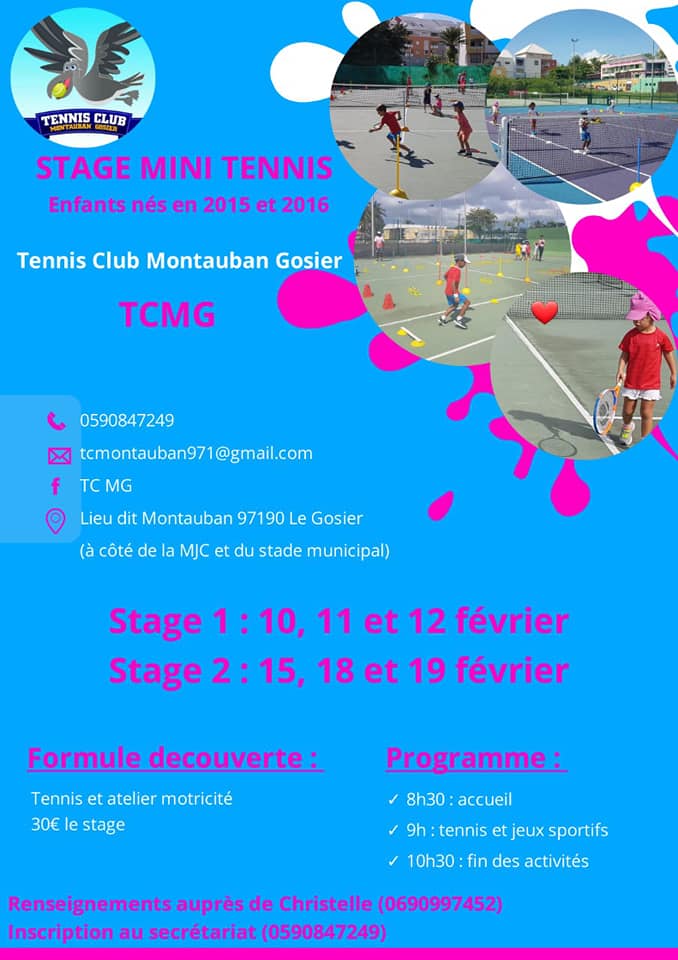 Vacances de carnaval – Stage de Tennis – Gosier