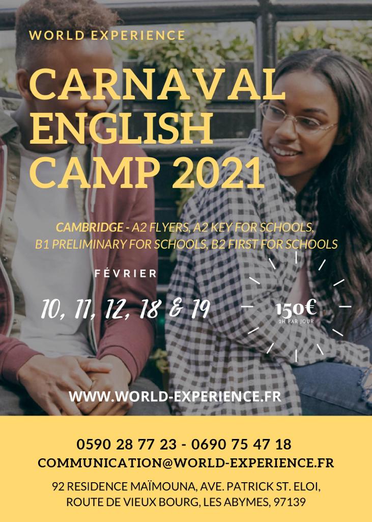 Vacances de Carnaval – Carnaval English Camps- Baie-Mahault