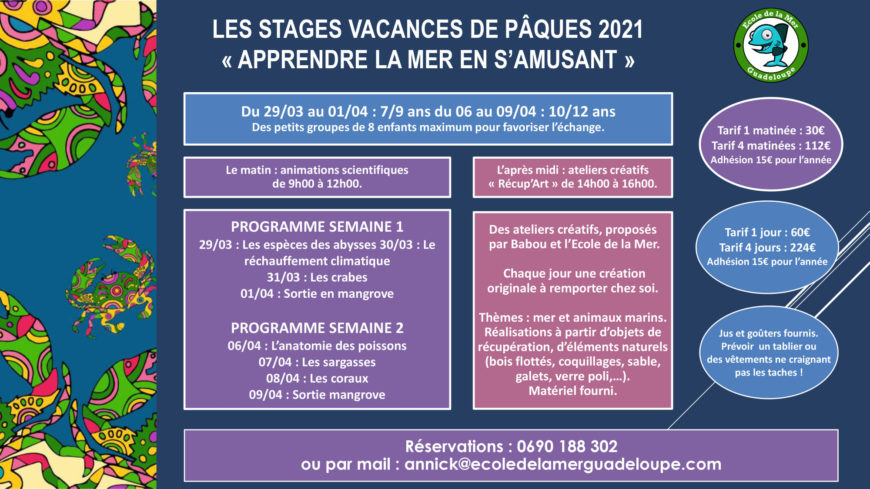 Vacances de Pâques- Ecole de la Mer – Gosier
