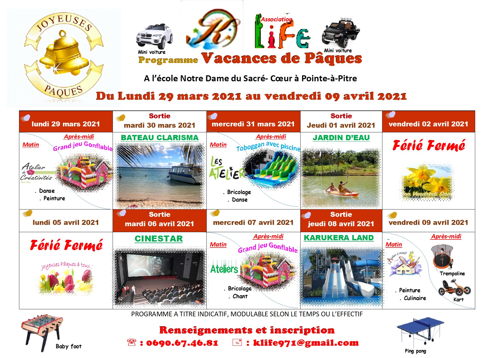 Vacances de Pâques – Multi activités – Pointe à Pitre