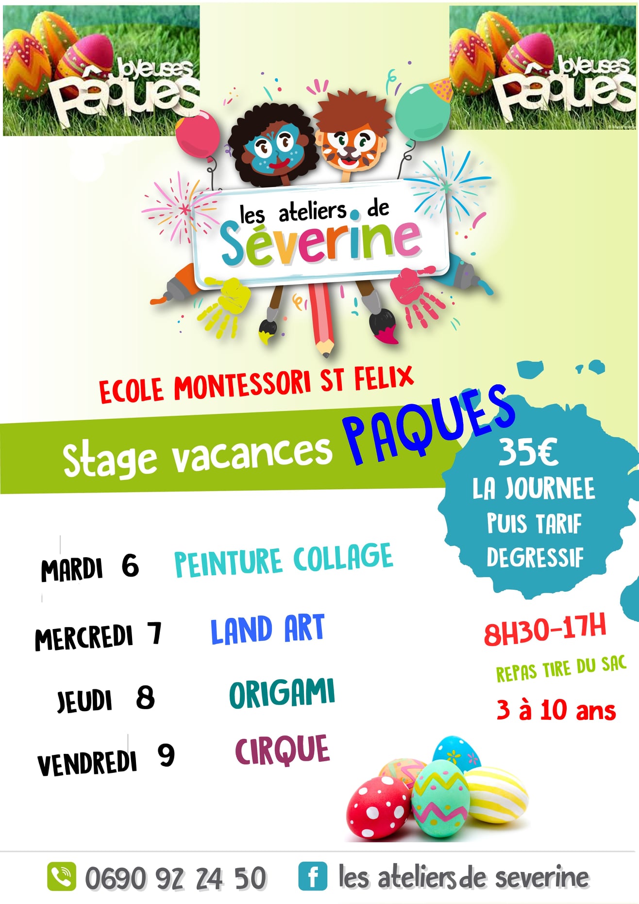 Vacances de Pâques- Les ateliers de Séverine – Gosier 3/10 ans