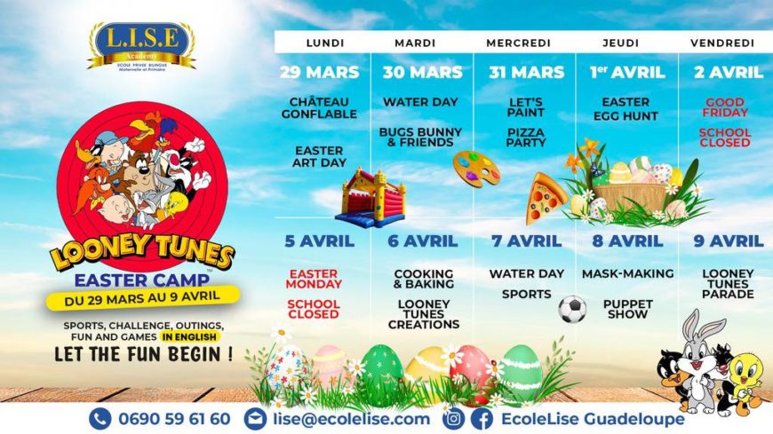 EASTER CAMP – Lise Academy – Baie-Mahault 3/11 ans