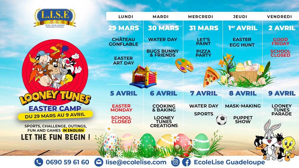 EASTER CAMP – Lise Academy – Baie-Mahault 3/11 ans