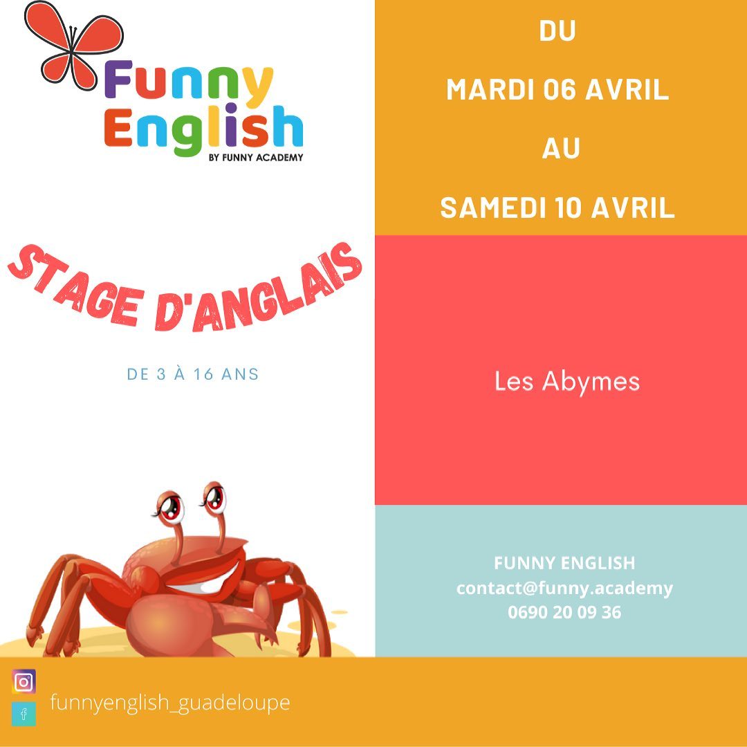 Vacances de Pâques -Stage d’anglais – Abymes