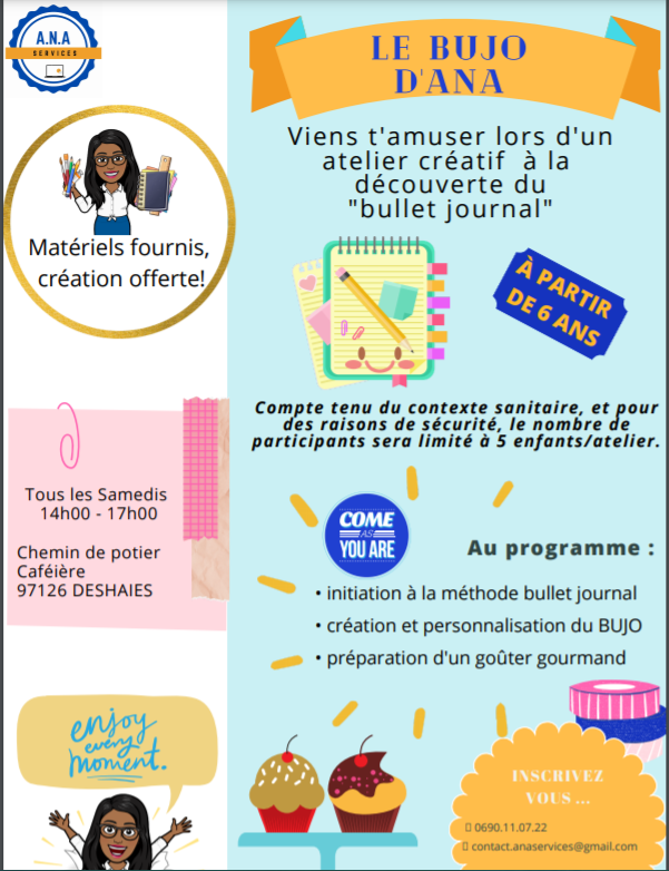 Le bujo d’Ana – Atelier créatif – Deshaies