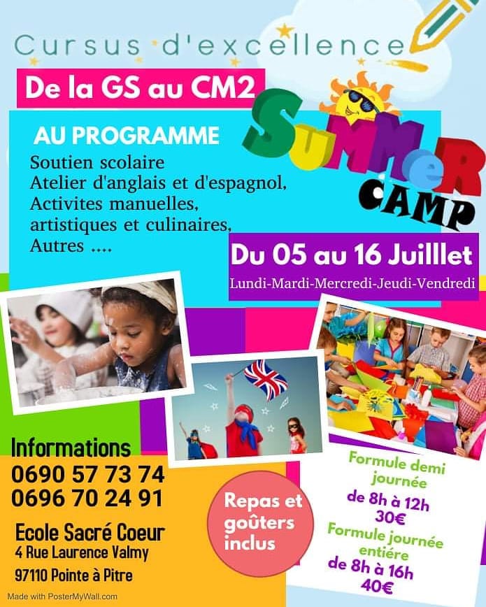 Vacances de Juillet – Cursus d’excellence – Pointe à Pitre