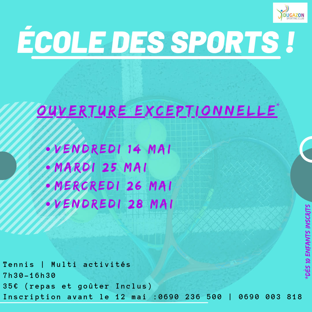 Vacances de Mai – Ecoles des sports – Abymes