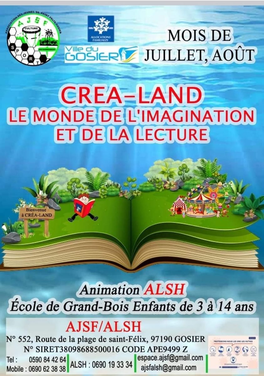 CREA LAND- JUILLET/AOUT -GOSIER 3/14 ans