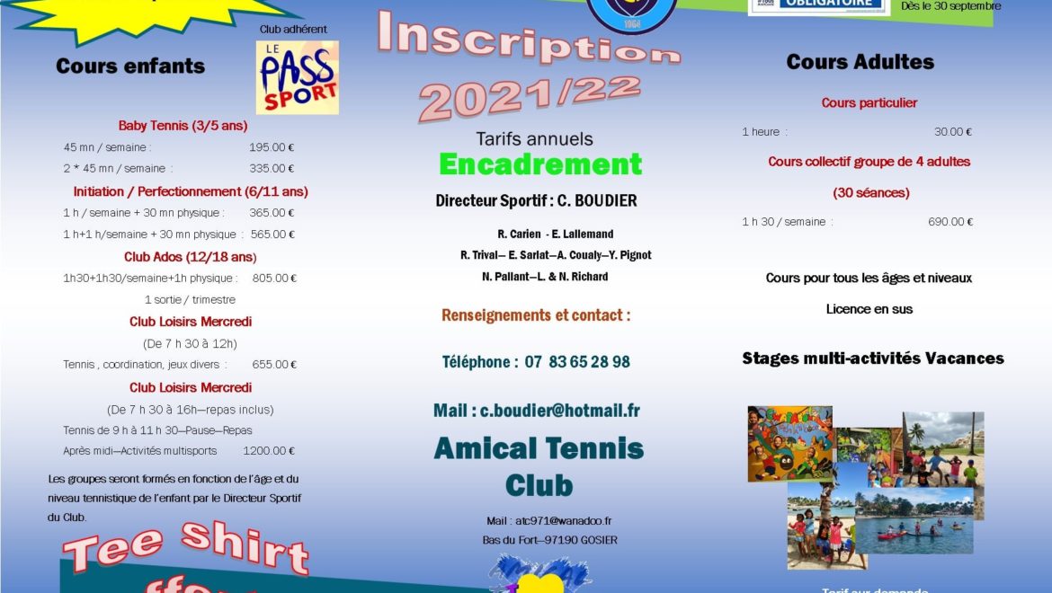 TENNIS 3 à 18 ans – Gosier