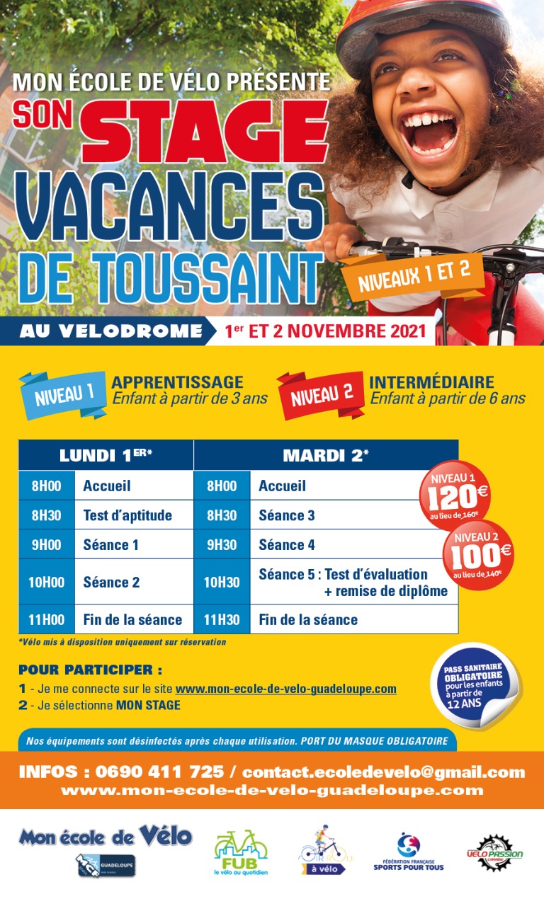 Vacances de la Toussaint à Vélo – Baie-Mahault- A partir de 6 ans