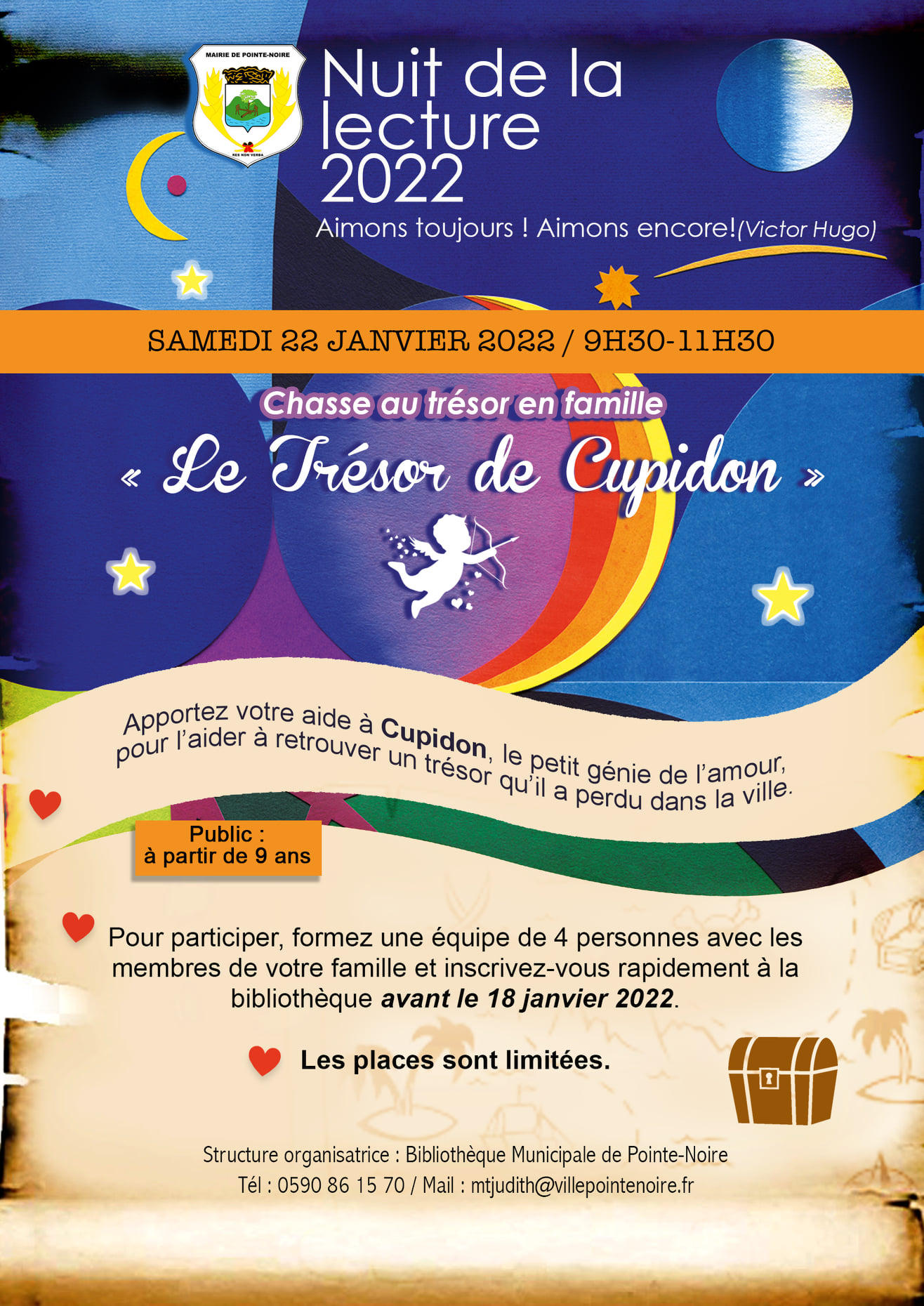 𝐂𝐡𝐚𝐬𝐬𝐞 𝐚𝐮 𝐭𝐫𝐞́𝐬𝐨𝐫 𝐞𝐧 𝐟𝐚𝐦𝐢𝐥𝐥𝐞 : « Le Trésor de Cupidon » 📌 Samedi 22 Janvier 2022 📌 9h30-11h30