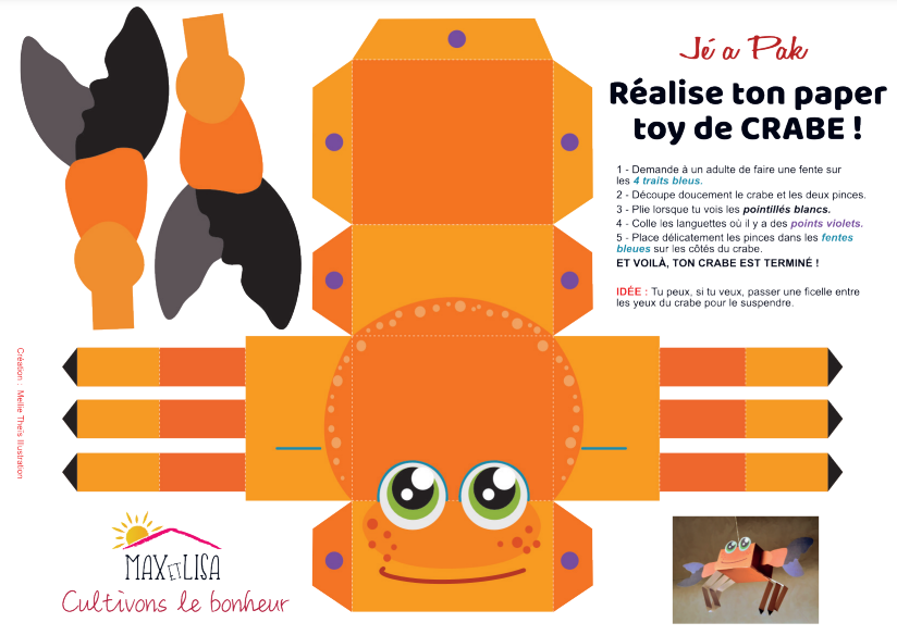 Jé a Pak-Paper Toy de Crabe – Maxetlisa