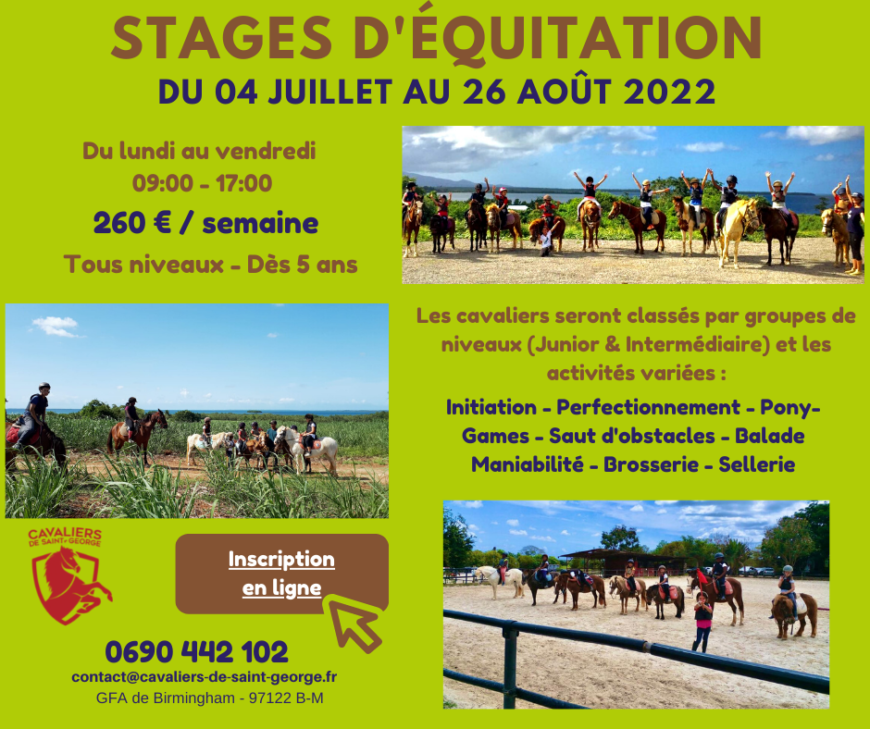 Juillet/ Aout-Stage d’équitation – Baie-Mahault